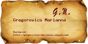 Gregorovics Marianna névjegykártya